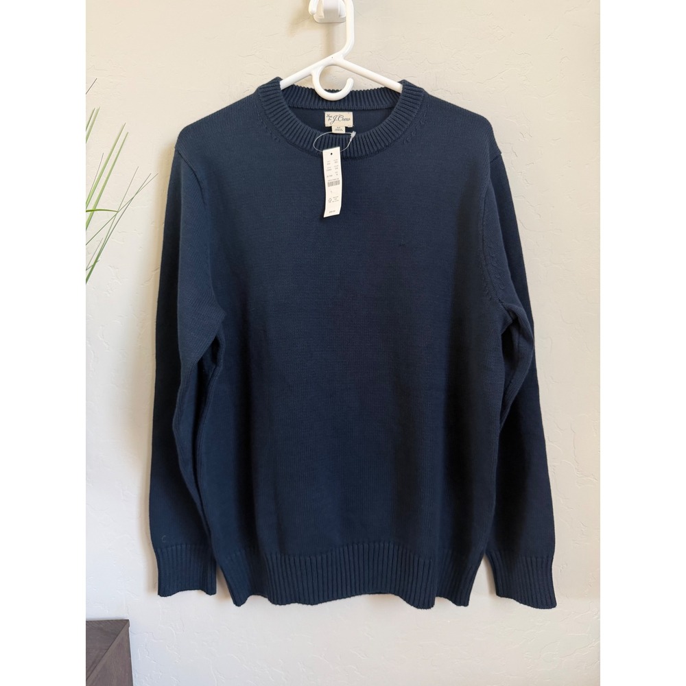 J.Crew Mens Navy Blue Crewneck Knit Sweater CQ891 Size M NWT